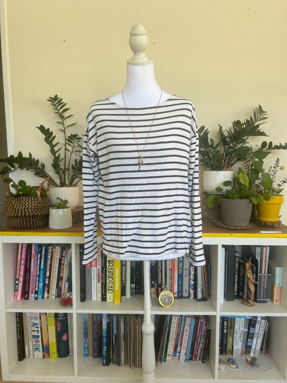 Striped long sleeve tee - zip sides